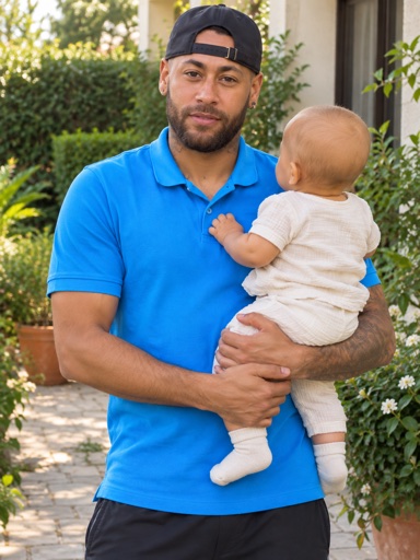 AI-reconstructed reference portrait of Father and baby